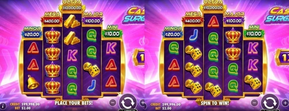 Cash Surge е casino slot на Pragmatic Play с 720 начина за печалба, прогресивни награди, Free Spins, множители и безплатно демо.