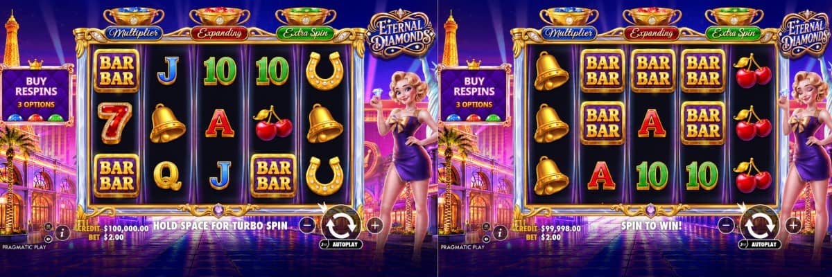 Eternal Diamonds е слот от Pragmatic Play с 5 барабана, 50 линии, повторни завъртания, множители до 100x и безплатно демо. Eternal Diamonds е слот от Pragmatic Play с 5 барабана, 50 линии, повторни завъртания, множители до 100x и безплатно демо.