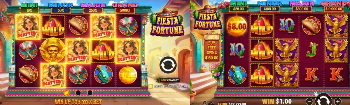 Fiesta Fortune е казино слот на Pragmatic Play с 10 линии, парични символи, повторни завъртания и безплатна демо версия. Fiesta Fortune е казино слот на Pragmatic Play с 10 линии, парични символи, повторни завъртания и безплатна демо версия.