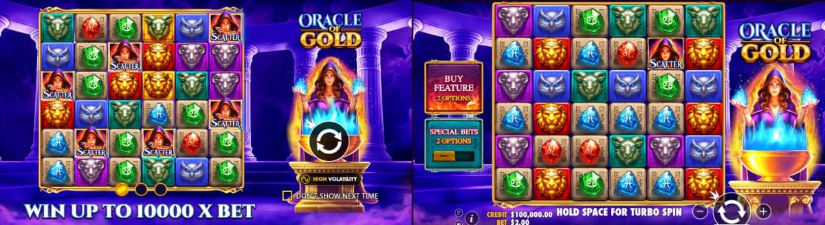 Oracle of Gold е слот от Pragmatic Play с 6×6 поле, печалби на групи, множители, безплатни завъртания и демо версия. Oracle of Gold е слот от Pragmatic Play с 6×6 поле, печалби на групи, множители, безплатни завъртания и демо версия.