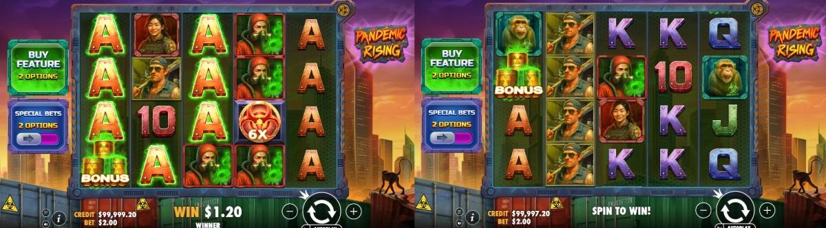 Pandemic Rising е слот от Pragmatic Play с 6 барабана, 40 линии, множители до 100 пъти, печалба до 14 000 пъти и безплатно демо.