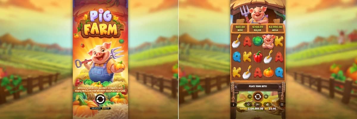 Pig Farm е слот от Pragmatic Play с 5 барабана, 25 линии, безплатни завъртания, парични повторни завъртания и безплатна демо версия.
