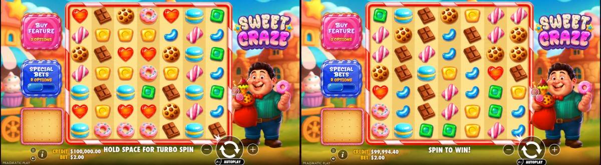 Sweet Craze е слот от Pragmatic Play с мрежа 7×7, сладкарска тема, парични символи, до 16 безплатни завъртания и демо игра.