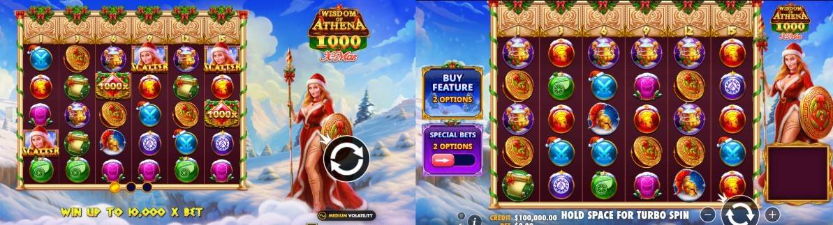 Wisdom of Athena 1000 Xmas е слот от Pragmatic Play с решетка до 6×6, множители до 1000 пъти, безплатни завъртания и демо игра.