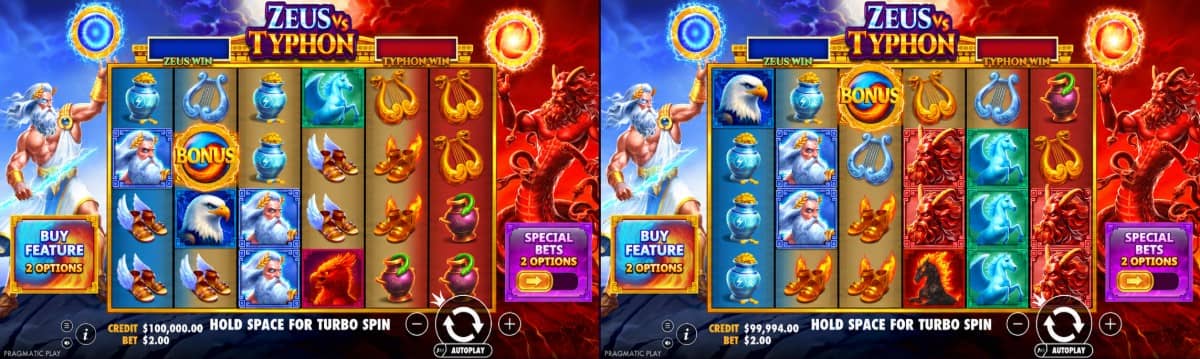 Zeus vs Typhon е слот от Pragmatic Play с 2048 начина за печалба, множители до 20x, безплатни завъртания и максимална печалба 10 000x. Zeus vs Typhon е слот от Pragmatic Play с 2048 начина за печалба, множители до 20x, безплатни завъртания и максимална печалба 10 000x.
