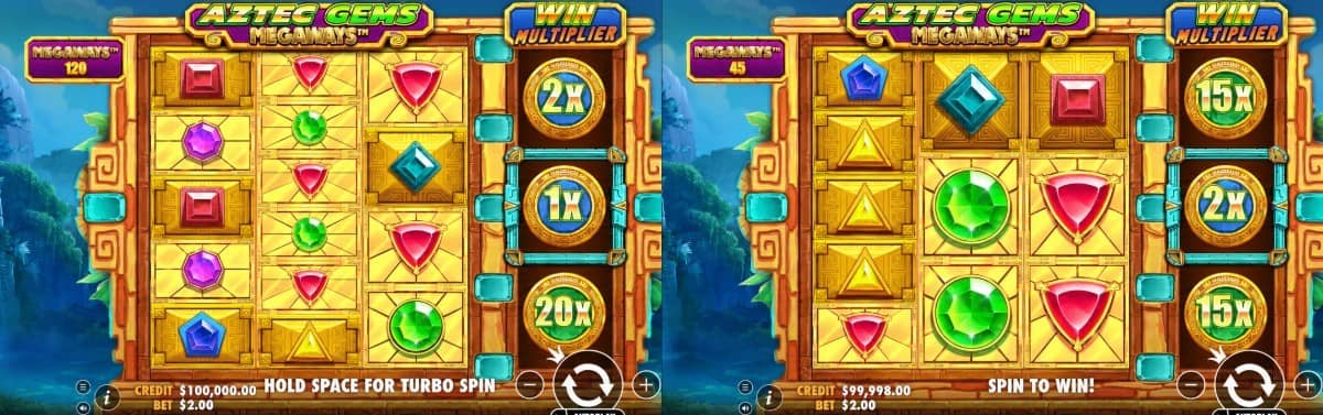  Aztec Gems Megaways™ slot от Pragmatic Play е casino слот с RTP 96,58%, до 512 начина за печалба, множители до 100x и безплатно демо.