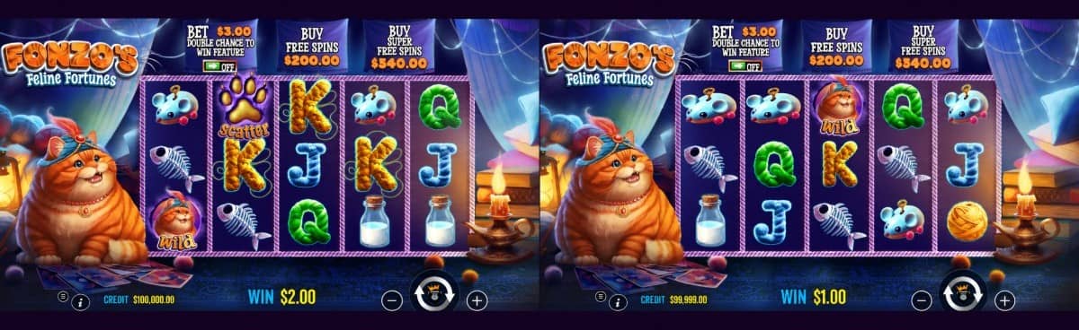 Fonzo’s Feline Fortunes slot от Pragmatic Play е casino слот с RTP 96,50%, 10 линии, Free Spins, Respins, Wild и безплатно демо