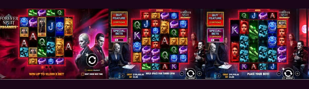 Forever Split Megaways™ слот от Pragmatic Play е нова казино игра с до 72 030 начина за печалба, каскади, безплатни завъртания и безплатно демо.