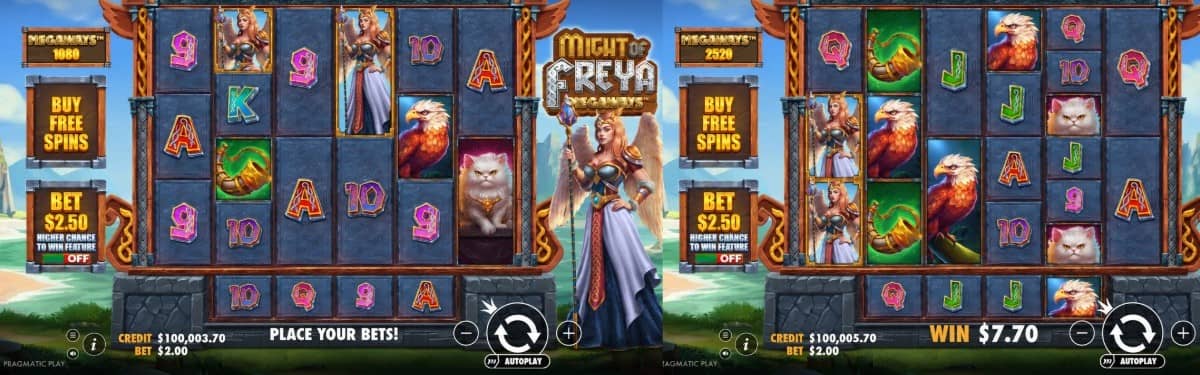 Might of Freya Megaways™ slot от Pragmatic Play е casino слот с RTP 96,50%, Tumble, Wild с животи, Free Spins, 8000x и безплатно демо.