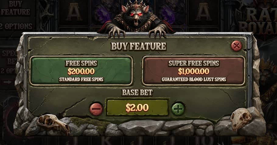 Rat Royale slot от Pragmatic Play е нов casino слот с RTP 96,52%, Wild множители до 500x, три Free Spins режима и безплатно демо. Rat Royale slot от Pragmatic Play е нов casino слот с RTP 96,52%, Wild множители до 500x, три Free Spins режима и безплатно демо.