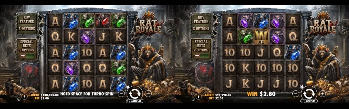 Rat Royale slot от Pragmatic Play е нов casino слот с RTP 96,52%, Wild множители до 500x, три Free Spins режима и безплатно демо. Rat Royale slot от Pragmatic Play е нов casino слот с RTP 96,52%, Wild множители до 500x, три Free Spins режима и безплатно демо.