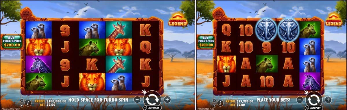Savannah Legend slot от Pragmatic Play е casino слот с RTP 96,50%, 1024 начина за печалба, Wild x2/x3, Free Spins и безплатно демо.