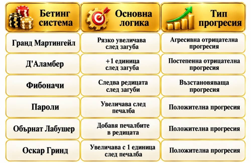 Система за залагане Гранд Мартингейл – правила, примери и отрицателна прогресия. Научете как работи тази бетинг стратегия при рулетка, бакара и блекджек. Система за залагане Гранд Мартингейл – правила, примери и отрицателна прогресия. Научете как работи тази бетинг стратегия при рулетка, бакара и блекджек.