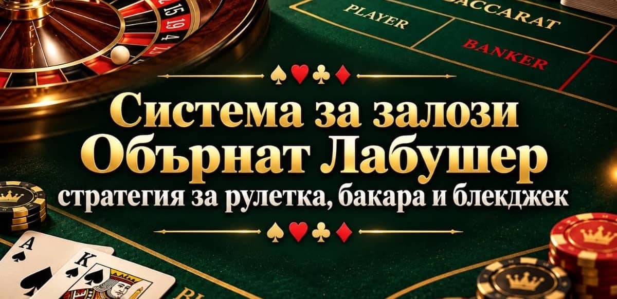 Система за залози Обърнат Лабушер – стратегия за рулетка, бакара и блекджек