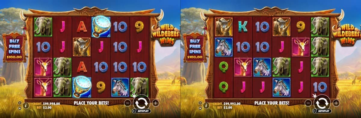 Wild Wildebeest Wins slot от Pragmatic Play е casino слот с RTP 96,51%, 4096 начина, Wild x2/x3/x5, Free Spins и безплатно демо.